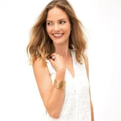 Christo Paris Wide Cuff Bracelet -Jewelry&Accessories Sales christo paris wide cuff bracelet gold 2