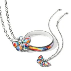 Colormix Butterfly Short Necklace -Jewelry&Accessories Sales colormix butterfly short necklace silver multi 3