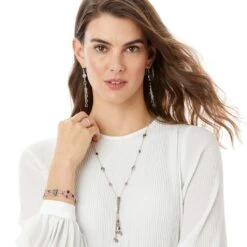 Elora Gems Y Necklace -Jewelry&Accessories Sales elora gems y necklace silver blush 3