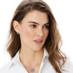 Halo Eclipse Post Earrings -Jewelry&Accessories Sales halo eclipse post earrings silver blue 2 33656a33 792c 45c8 8aa5 f47641991428