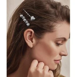 Hearts Ablaze Bobby Pins -Jewelry&Accessories Sales hearts ablaze bobby pins silver 3