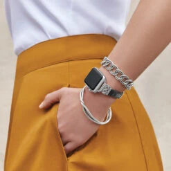 Interlok Reversible Watch Band -Jewelry&Accessories Sales interlok reversible watch band black brown 5