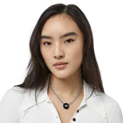 Meridian Eclipse Disc Necklace -Jewelry&Accessories Sales meridian eclipse disc necklace silver black 3