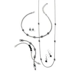 Meridian Petite Long Necklace -Jewelry&Accessories Sales meridian petite long necklace silver black 2