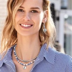 Mingle Shores Petite Beaded Necklace 9 Mingle Shores Petite Beaded Necklace -Jewelry&Accessories Sales mingle shores petite beaded necklace silver blue 3