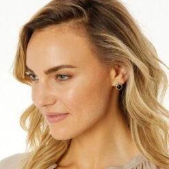 Neptune's Rings Black Agate Button Earrings -Jewelry&Accessories Sales neptune s rings black agate button earrings black 2 0a79f198 09d6 4081 aa52 e9dce565b053