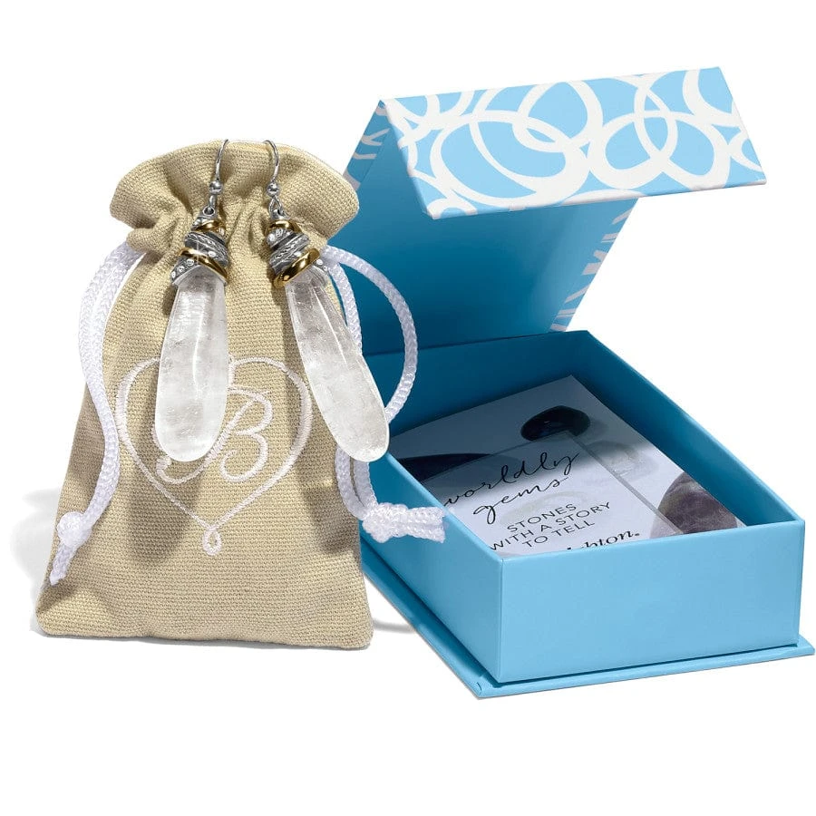 Neptune's Rings Pyramid Crystal French Wire Earrings 4 Neptune's Rings Pyramid Crystal French Wire Earrings - Image 2