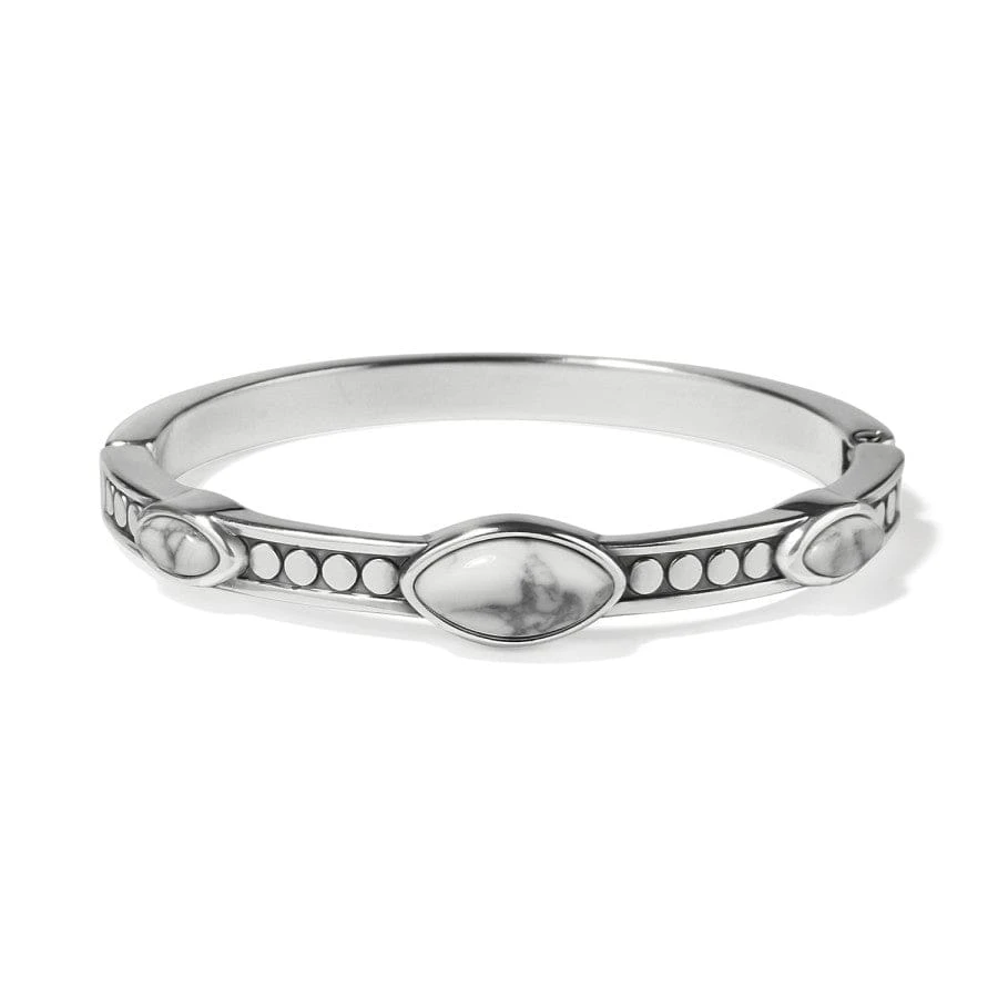 Pebble Dot Dream Howlite Hinged Bangle 3 Pebble Dot Dream Howlite Hinged Bangle