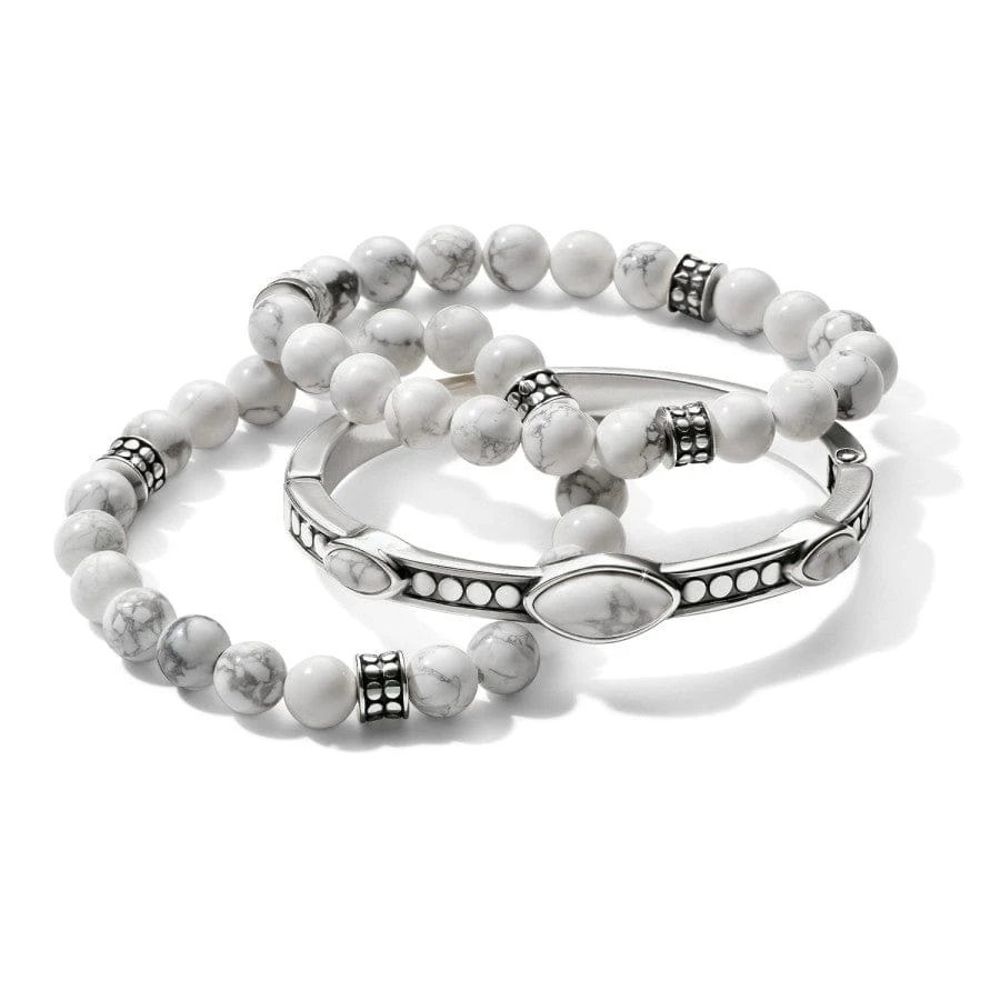 Pebble Dot Dream Howlite Hinged Bangle 5 Pebble Dot Dream Howlite Hinged Bangle - Image 3