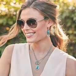 Pebble Dot Dream Short Necklace -Jewelry&Accessories Sales pebble dot dream short necklace silver turquoise 2 cb11b318 70b4 4c3f a636 a150788fbbb4