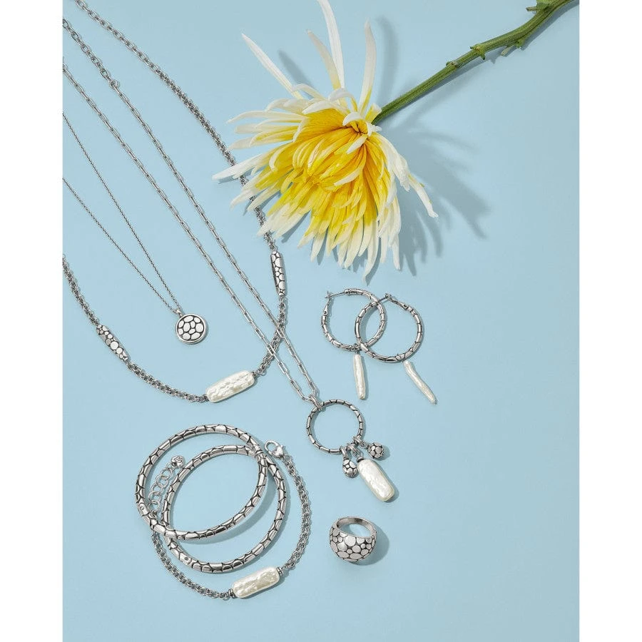 Pebble Pearl Charm Ring Necklace 5 Pebble Pearl Charm Ring Necklace - Image 3