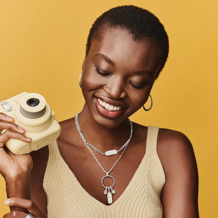 Pebble Pearl Charm Ring Necklace 6 Pebble Pearl Charm Ring Necklace - Image 4