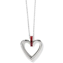 Spectrum Open Heart Necklace 19 Spectrum Open Heart Necklace -Jewelry&Accessories Sales spectrum open heart necklace silver red 0