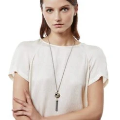 Tres Twist Long Necklace -Jewelry&Accessories Sales tres twist long necklace silver gold 4