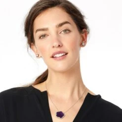 Twinkle La Flor Necklace -Jewelry&Accessories Sales twinkle la flor necklace silver purple 3