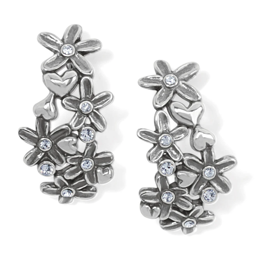 Wild Flowers Post Hoop Earrings 3 Wild Flowers Post Hoop Earrings